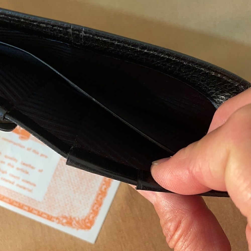 Vintage 60s Water Buffalo black Leather Wallet NIB - Picture 8 of 12